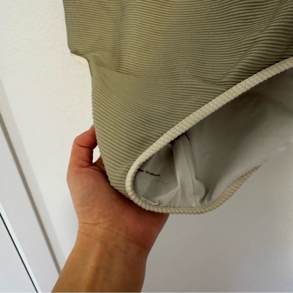 Rylee + Cru Lace Up Front One Piece Swimsuit Ribbed Sage Green Size XL Women’s - Picture 3 of 12